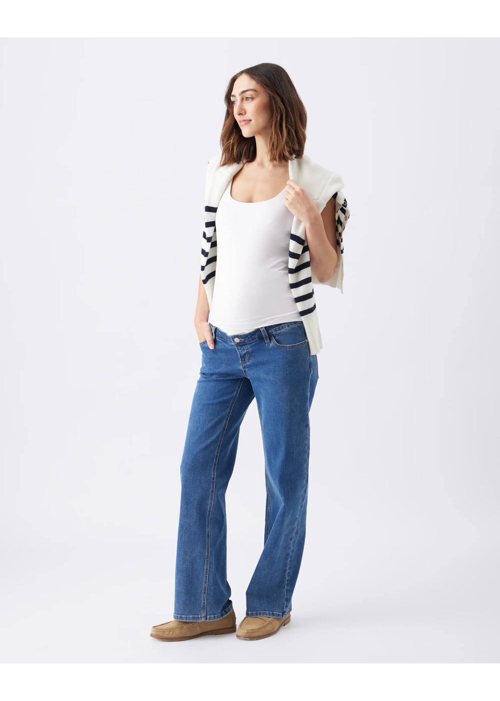 Ripe Maternity Ripe Maternity, Miller Relaxed Fit Over Bump Jean || True Blue