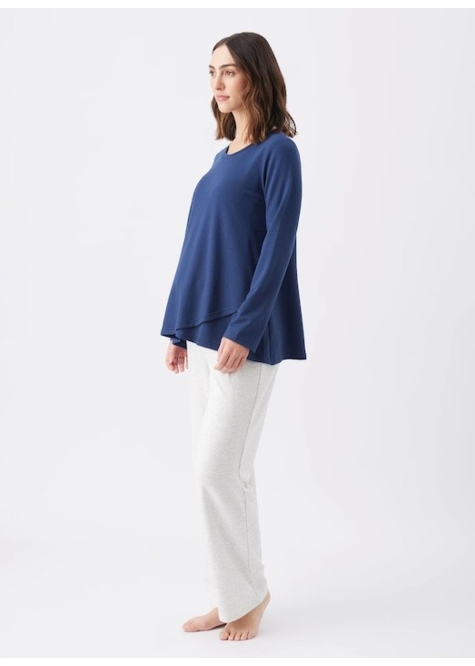 Ripe Maternity Ripe Maternity, Hailey  Long Sleeve Pregnancy and Nursing Top || Navy