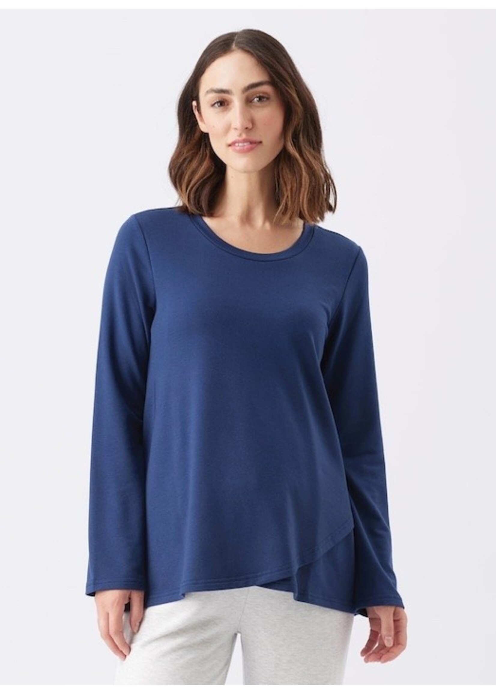 Ripe Maternity Ripe Maternity, Hailey  Long Sleeve Pregnancy and Nursing Top || Navy