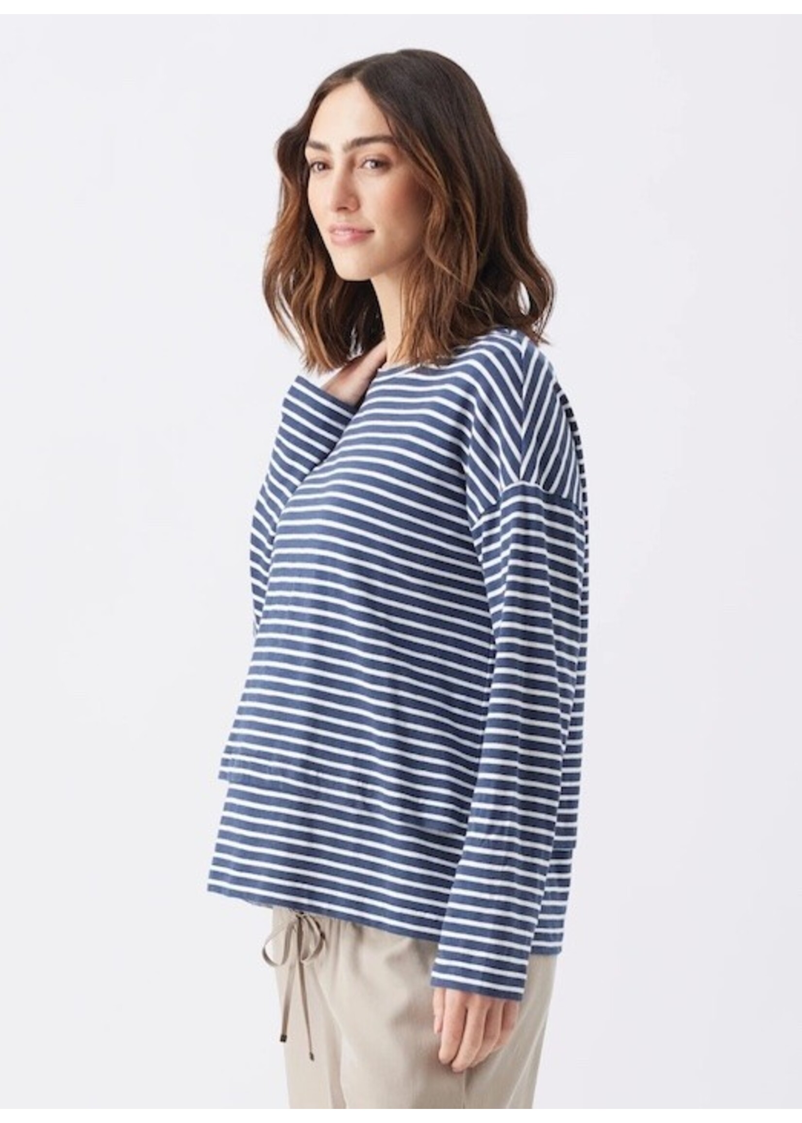 Ripe Maternity Ripe Maternity, Claudette Long Sleeve Nursing Top || Ink / White