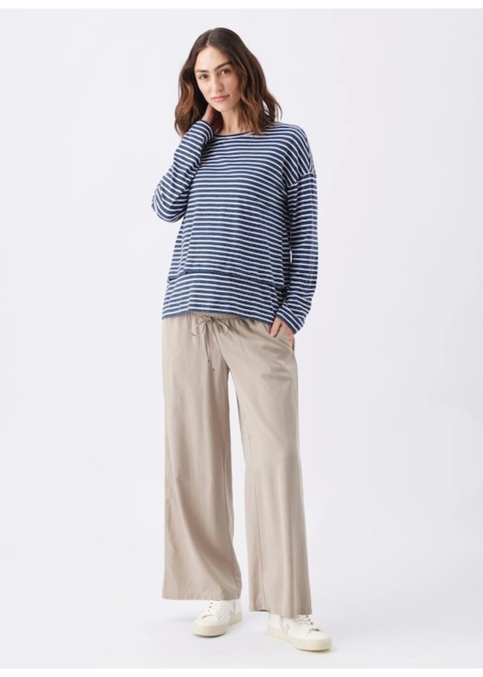 Ripe Maternity Ripe Maternity, Claudette Long Sleeve Nursing Top || Ink / White