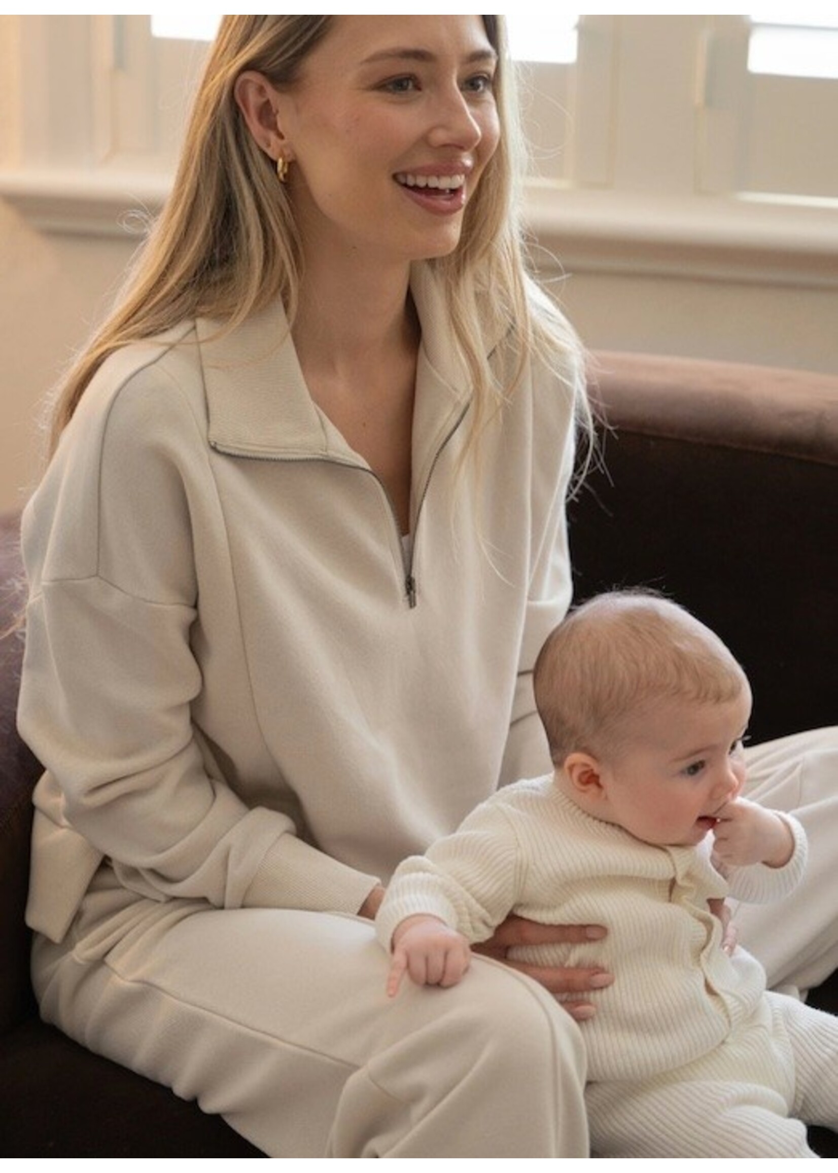Ripe Maternity Ripe Maternity, Terry Nursing Maternity and Nursing Sweatshirt || Chalk