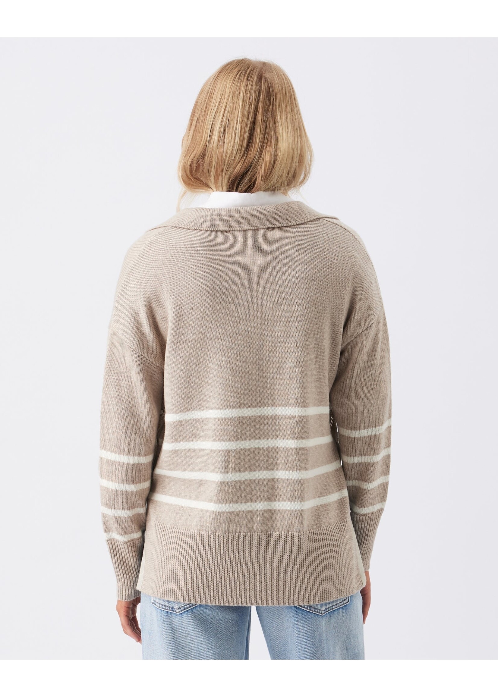 Ripe Maternity Ripe Maternity, Lori Maternity & Nursing Knit Sweater || Latte / Chalk