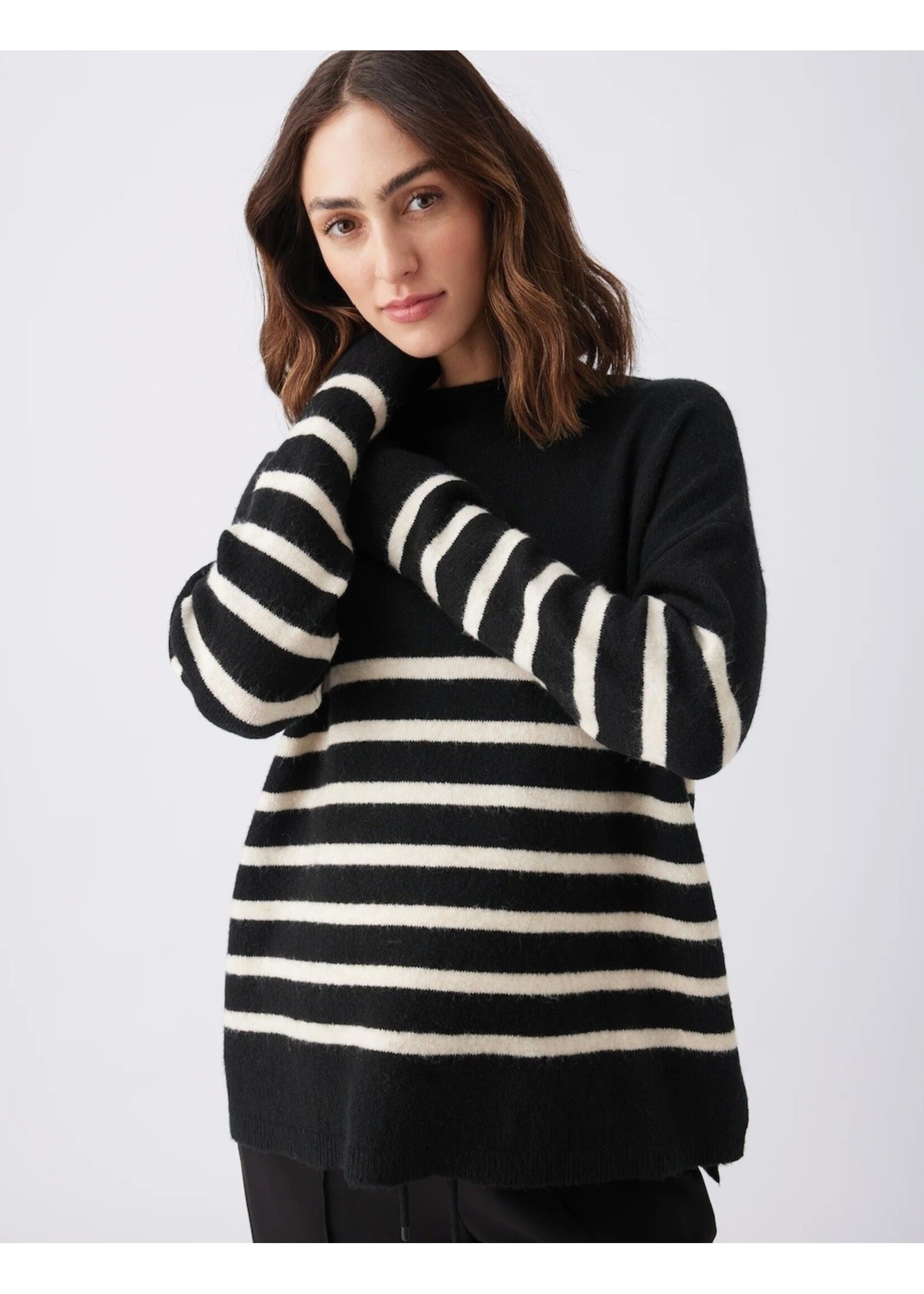 Ripe Maternity Ripe Maternity, Gerrie Maternity & Nursing Knit Sweater || Black / Vanilla