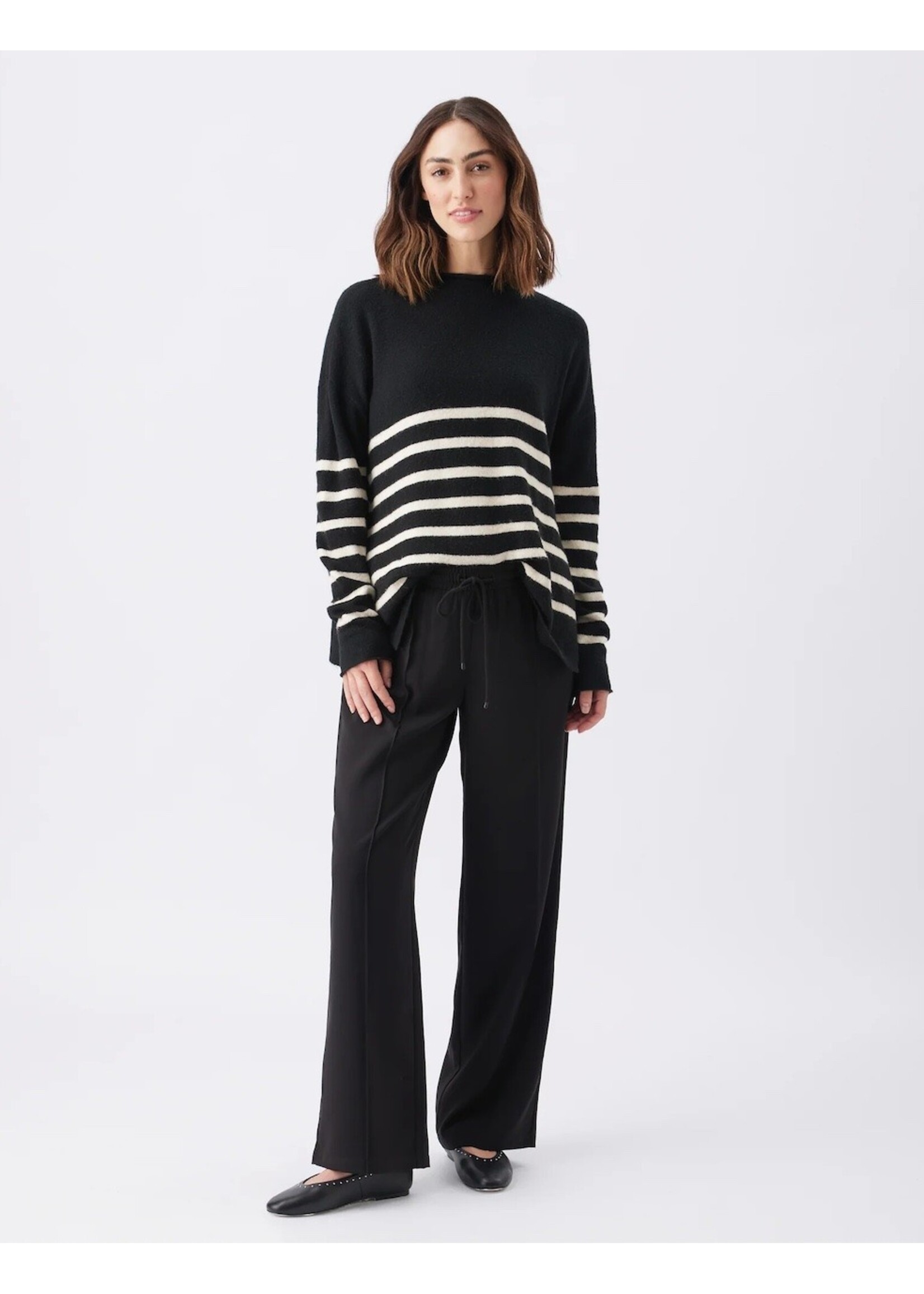 Ripe Maternity Ripe Maternity, Gerrie Maternity & Nursing Knit Sweater || Black / Vanilla