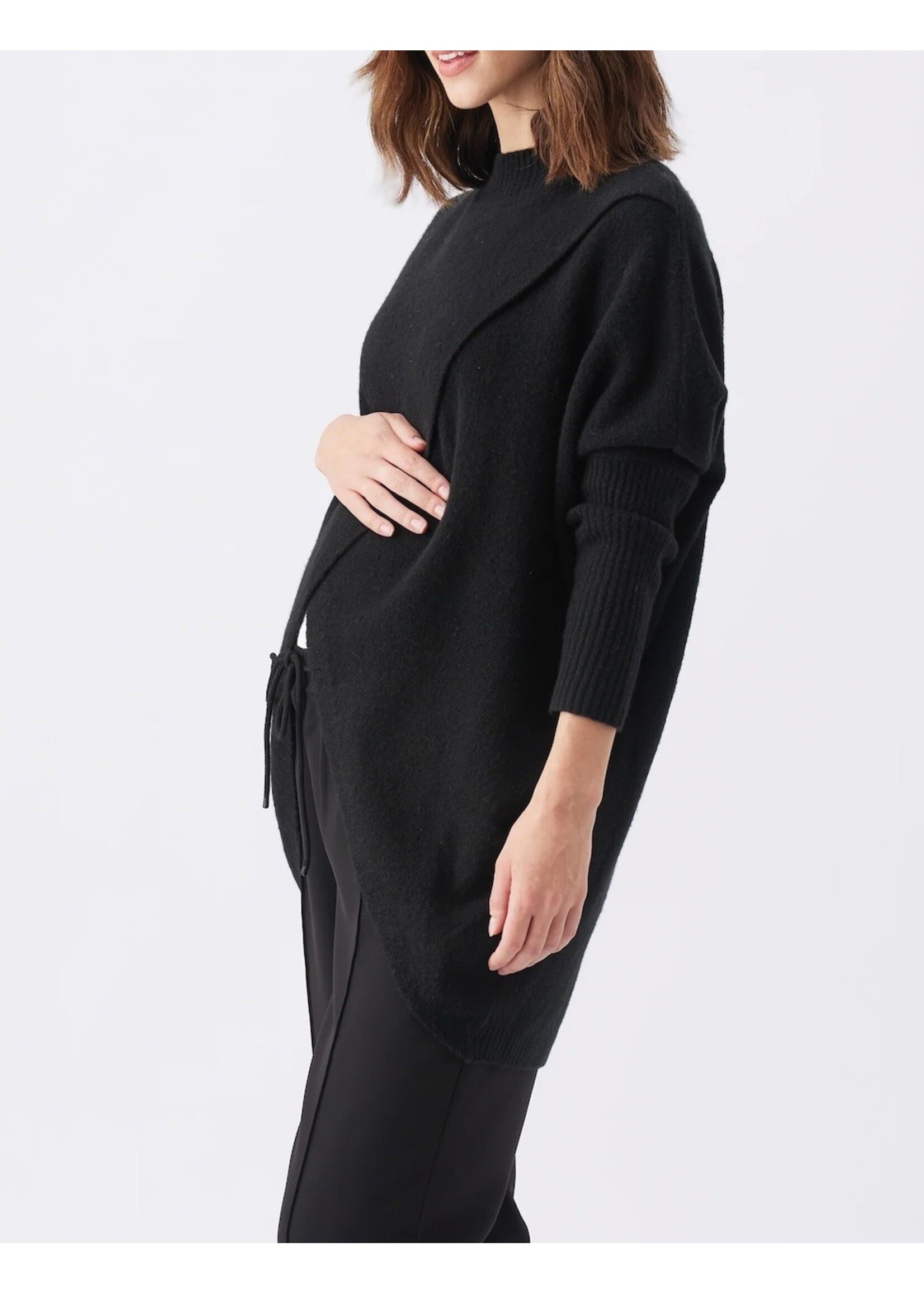 Ripe Maternity Ripe Maternity, Hallie Cross Over Maternity & Nursing Knit Sweater || Black
