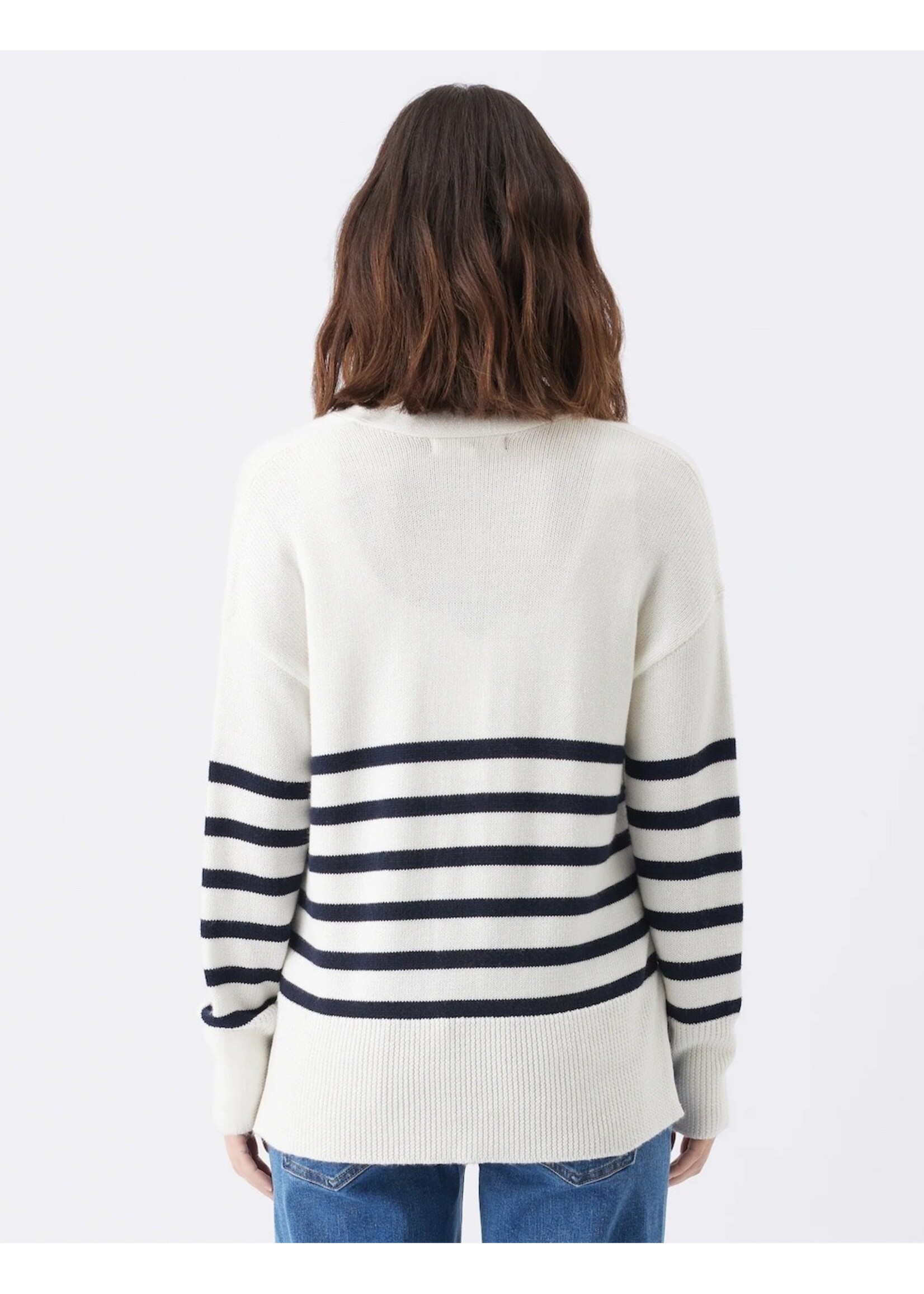 Ripe Maternity Ripe Maternity, Hanna Maternity & Nursing Knit Sweater || White / Navy