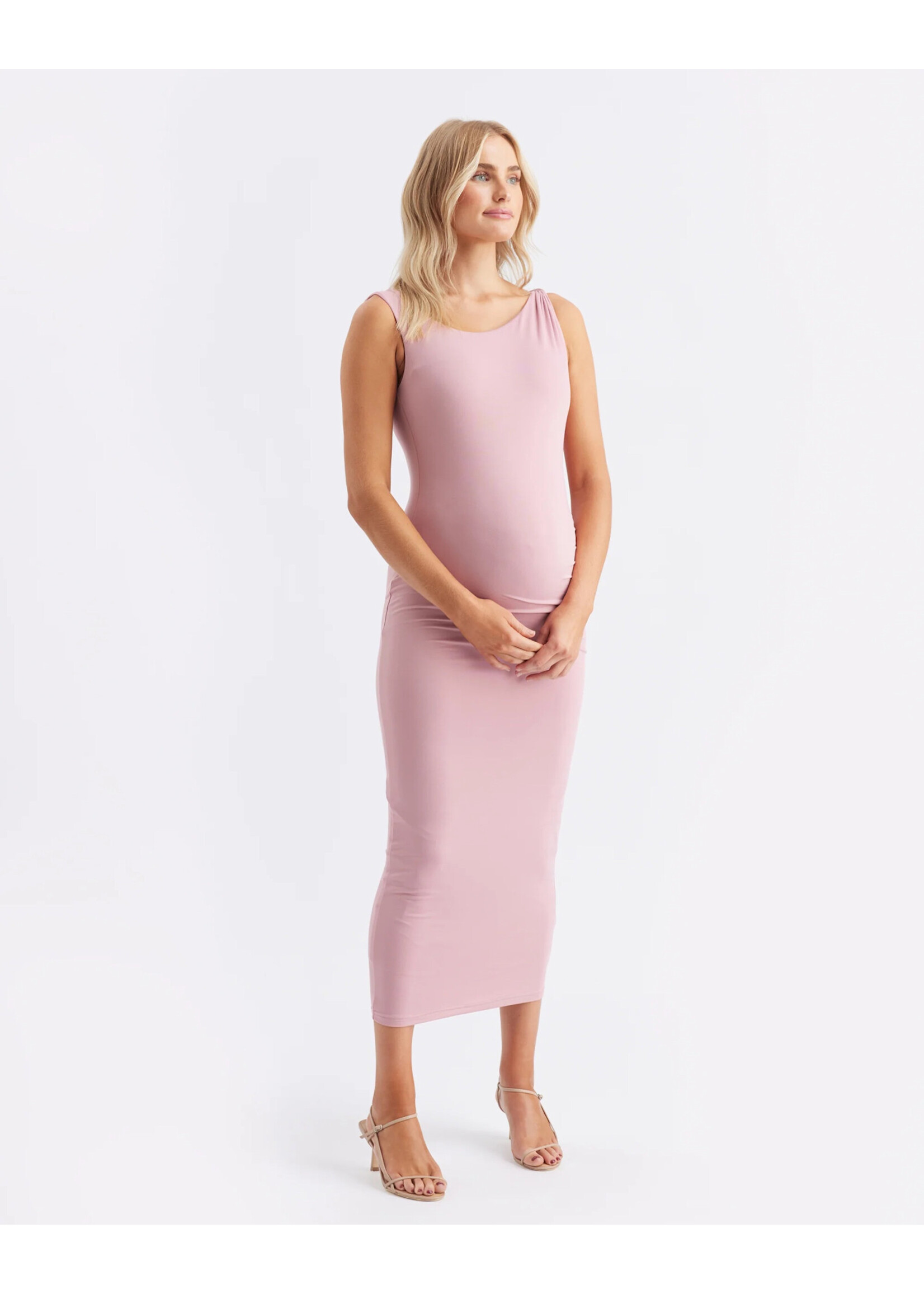 Ripe Maternity Ripe Maternity, Luxe Knit Off Shoulder Dress || Pink