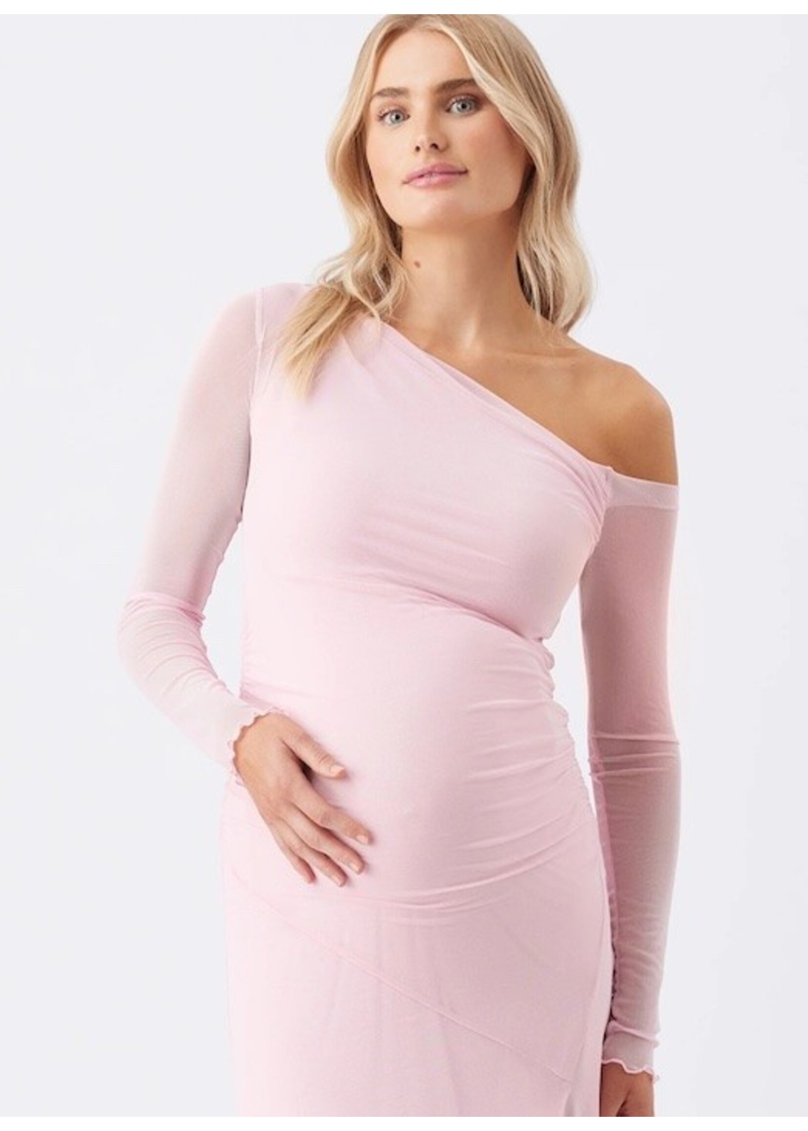 Ripe Maternity Ripe Maternity, Freya Off Shoulder Mesh Maternity Dress || Blossom