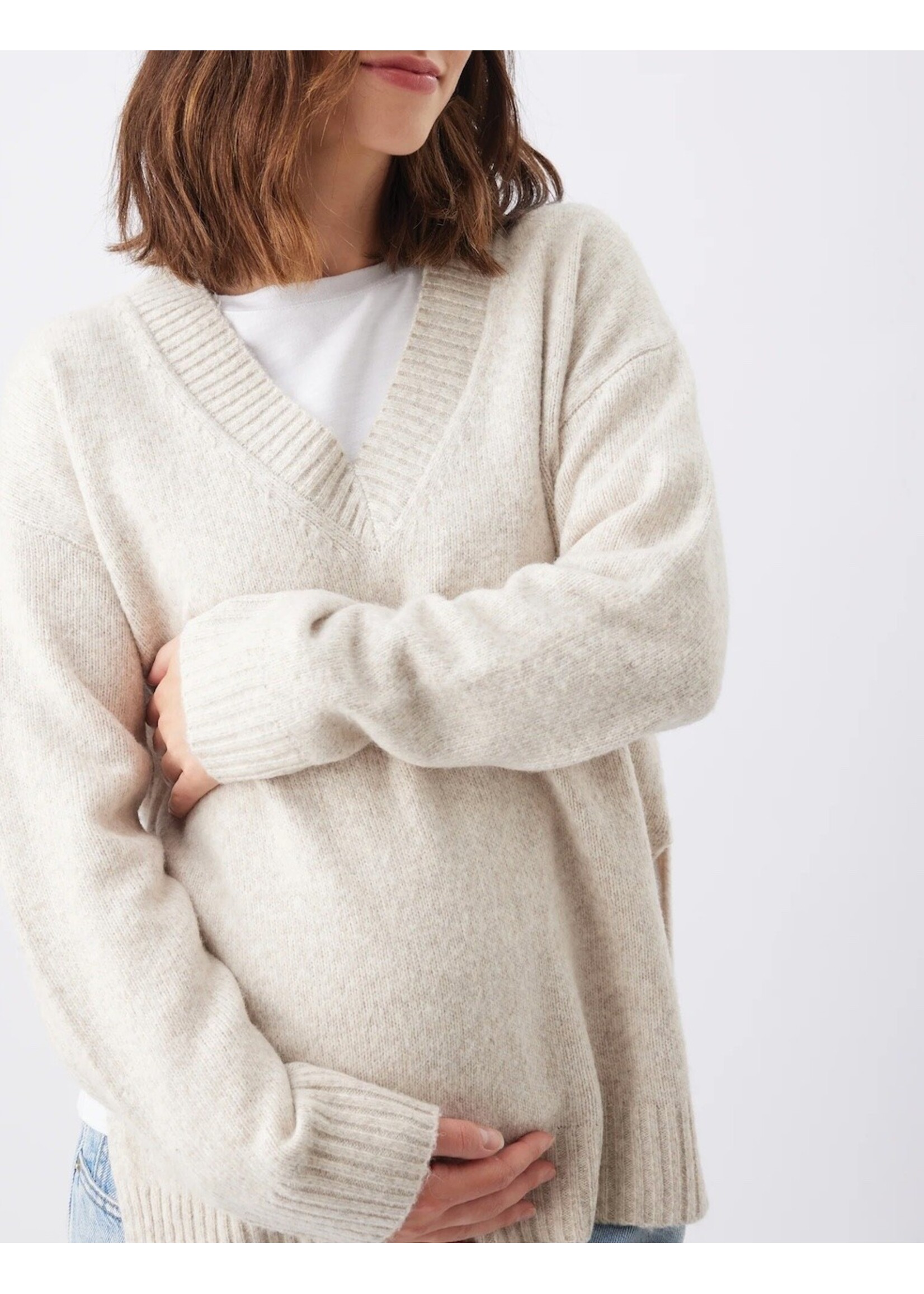 Ripe Maternity Ripe Maternity, Vera Maternity & Nursing Knit || Oat Marle
