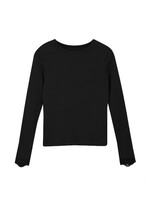 Creamie Creamie, Ribbed Long Sleeve t-shirt  || Black