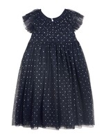 Creamie Creamie, Silver Hearts Mesh Dress || Black Iris