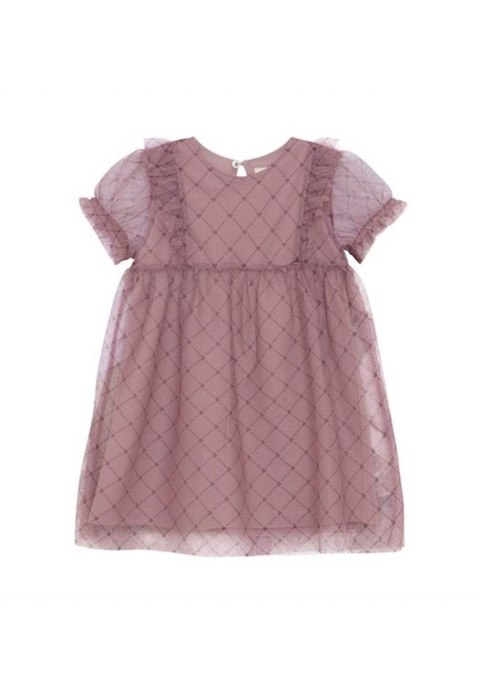 Creamie Creamie, Purple Hearts Mesh Dress || Woodrose