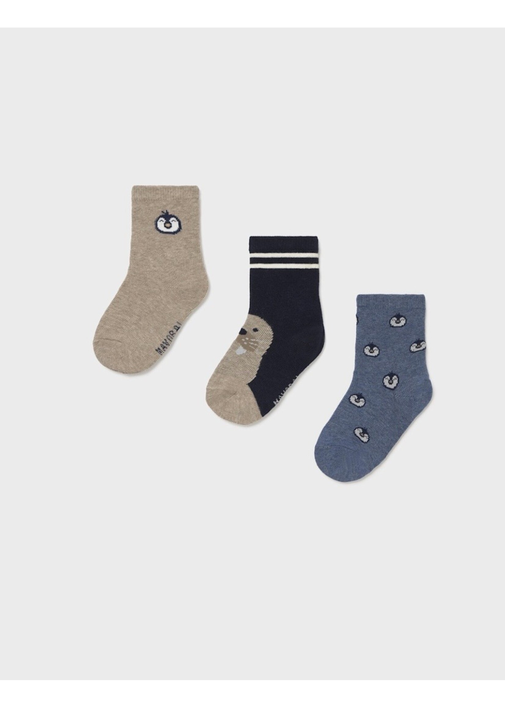 Mayoral Mayoral, Baby Set of 3 Patterned Socks || Whale Heather