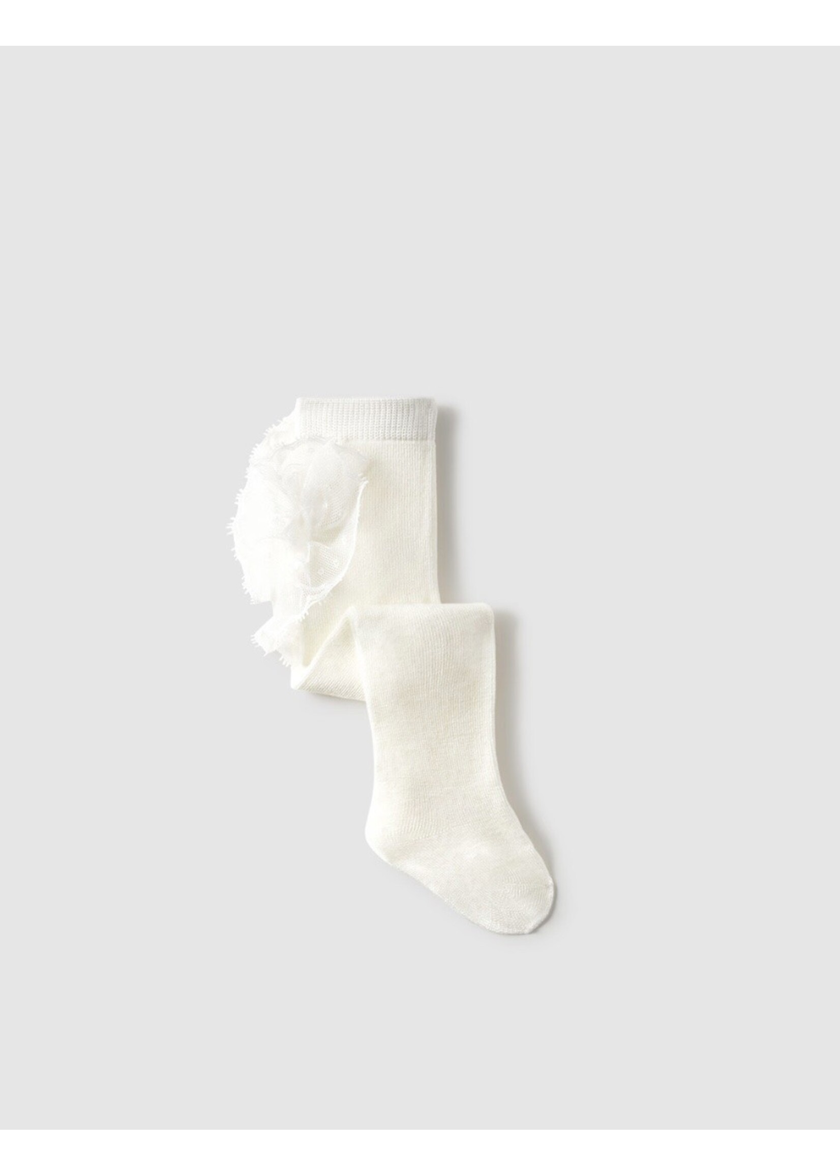 Mayoral Mayoral, Newborn Ruffled Tights || Ecru