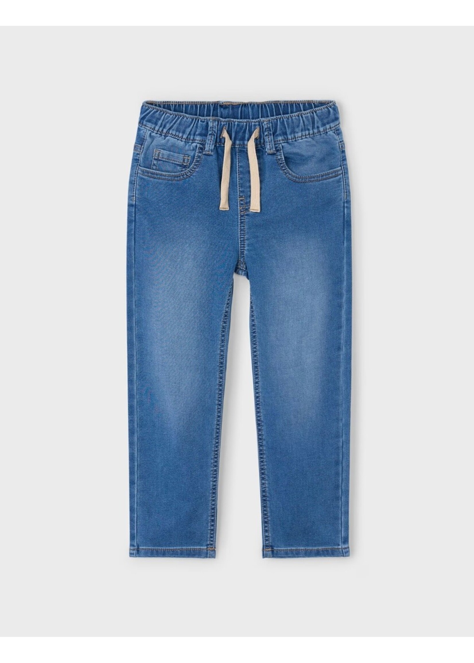 Mayoral Mayoral, Boy Jogger Jeans With Drawstring Waist || Medium Denim