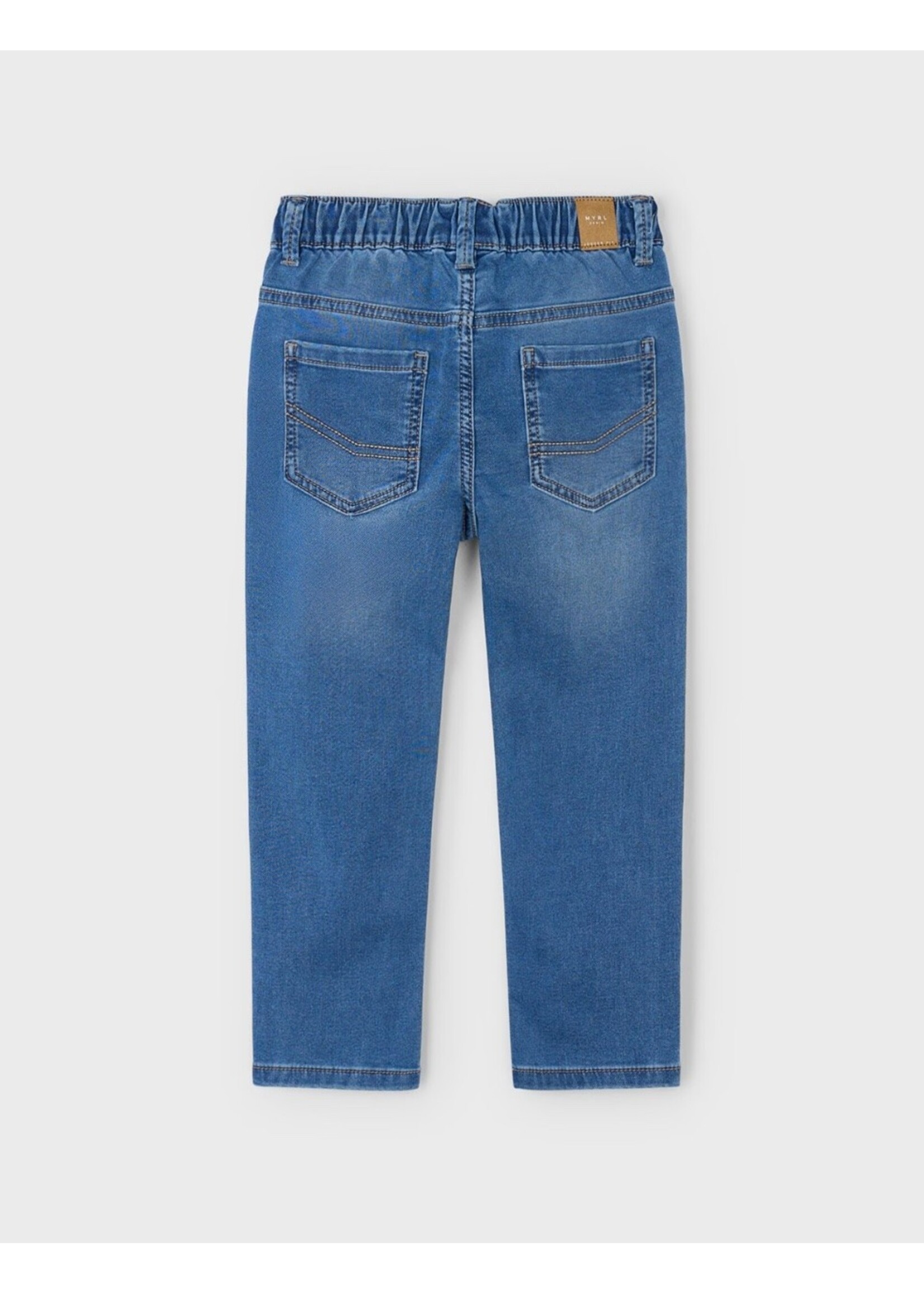 Mayoral Mayoral, Boy Jogger Jeans With Drawstring Waist || Medium Denim
