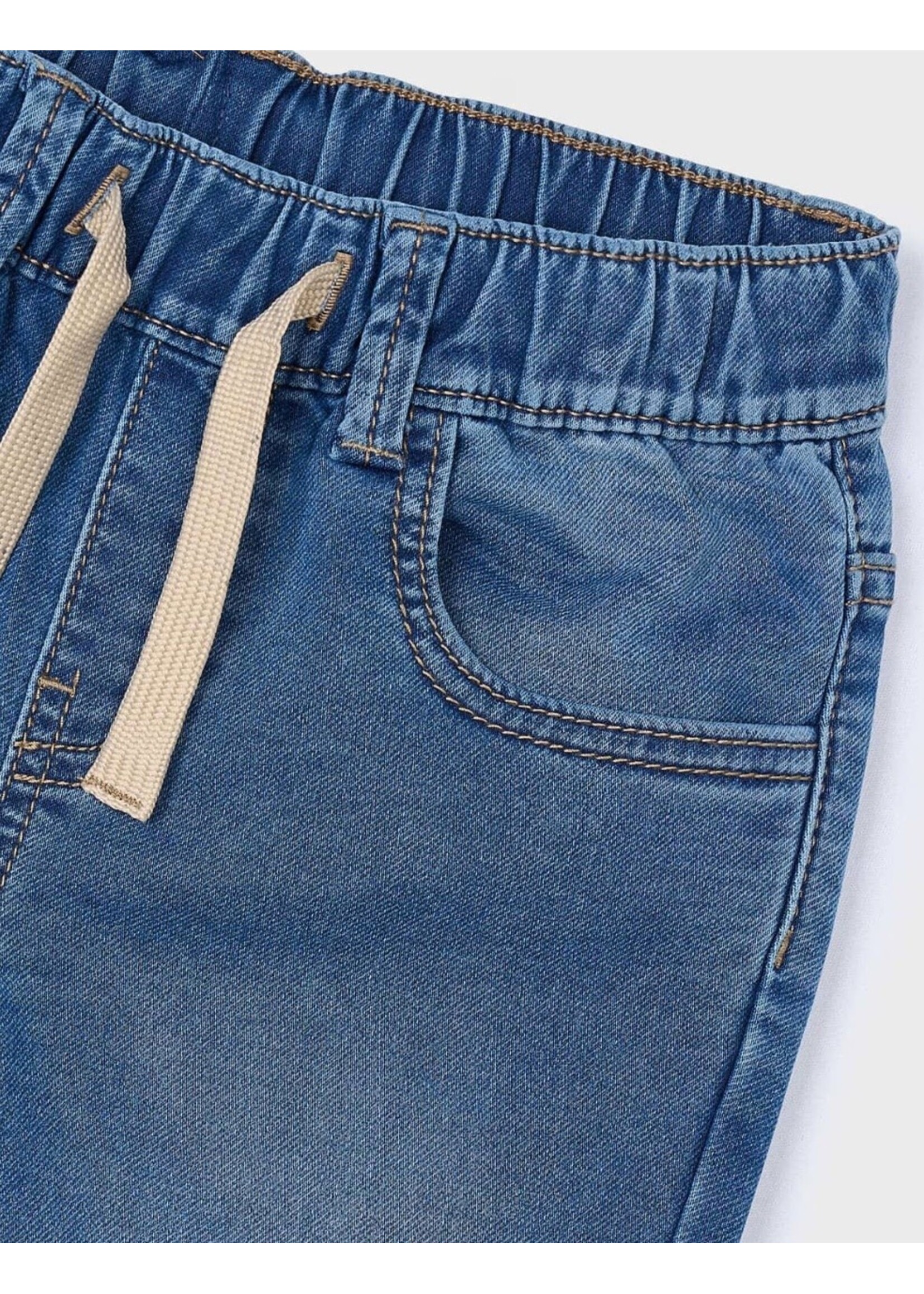 Mayoral Mayoral, Boy Jogger Jeans With Drawstring Waist || Medium Denim