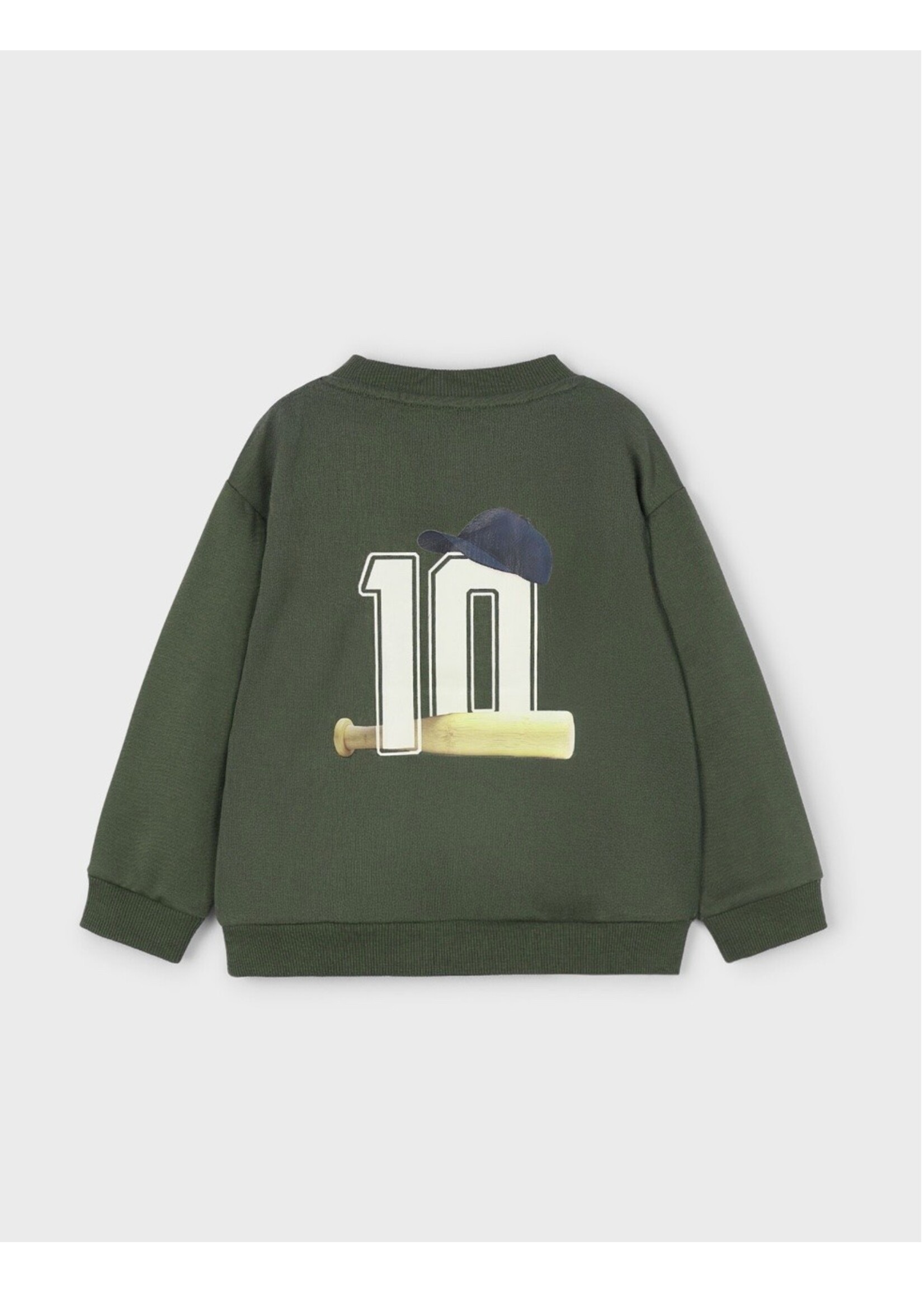 Mayoral Mayoral, Boy Baseball Print Sweatshirt || Olive