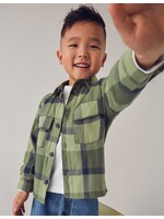 Mayoral Mayoral, Boy Plaid Overshirt || Olive