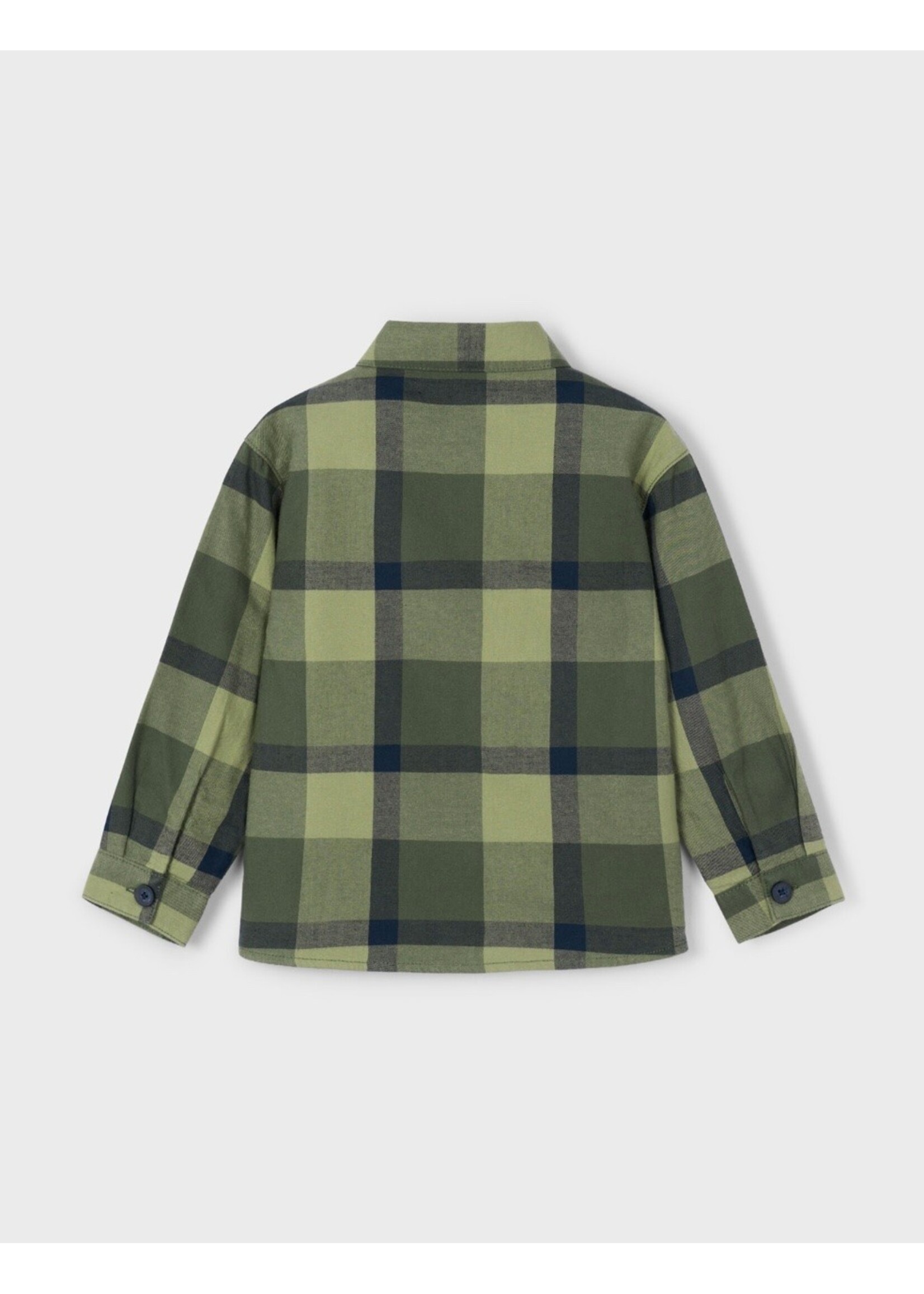 Mayoral Mayoral, Boy Plaid Overshirt || Olive