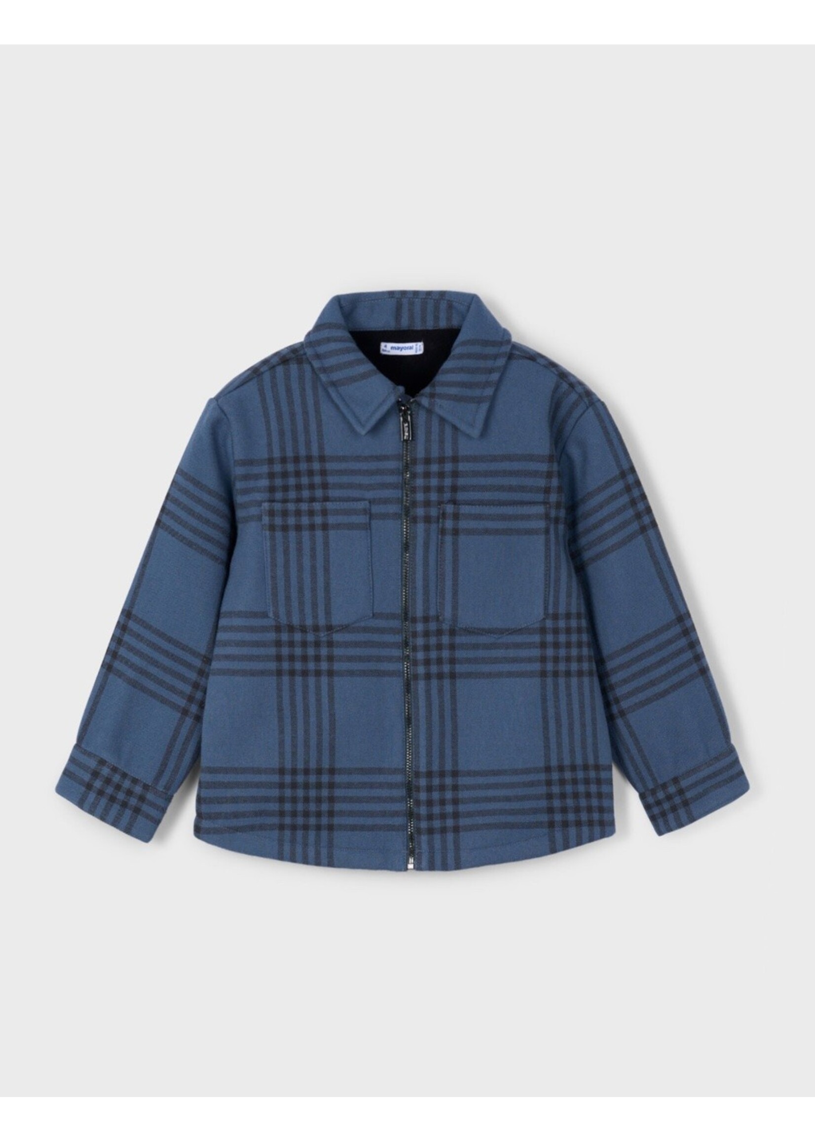 Mayoral Mayoral, Boy Plaid Jacket || Steel