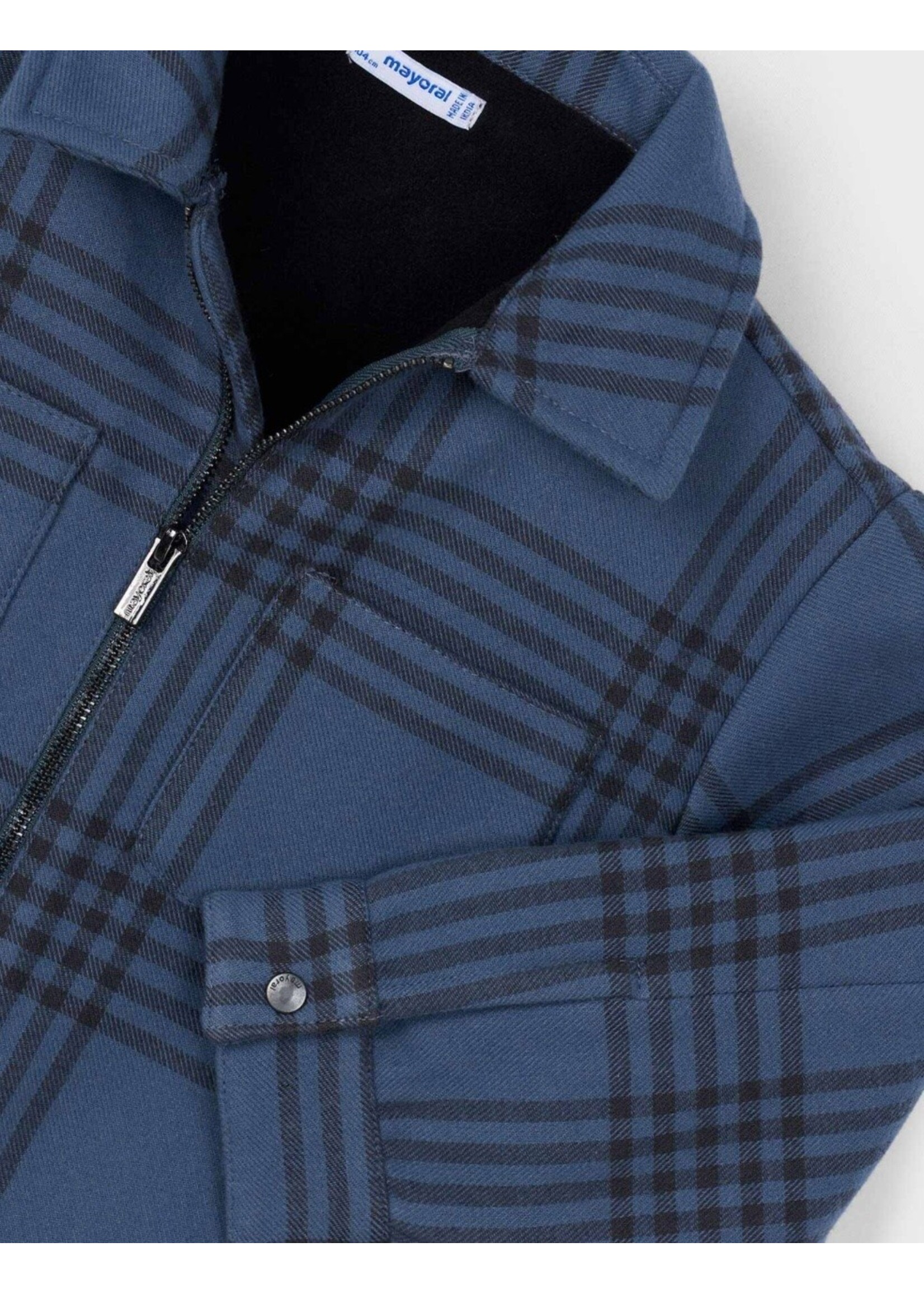Mayoral Mayoral, Boy Plaid Jacket || Steel