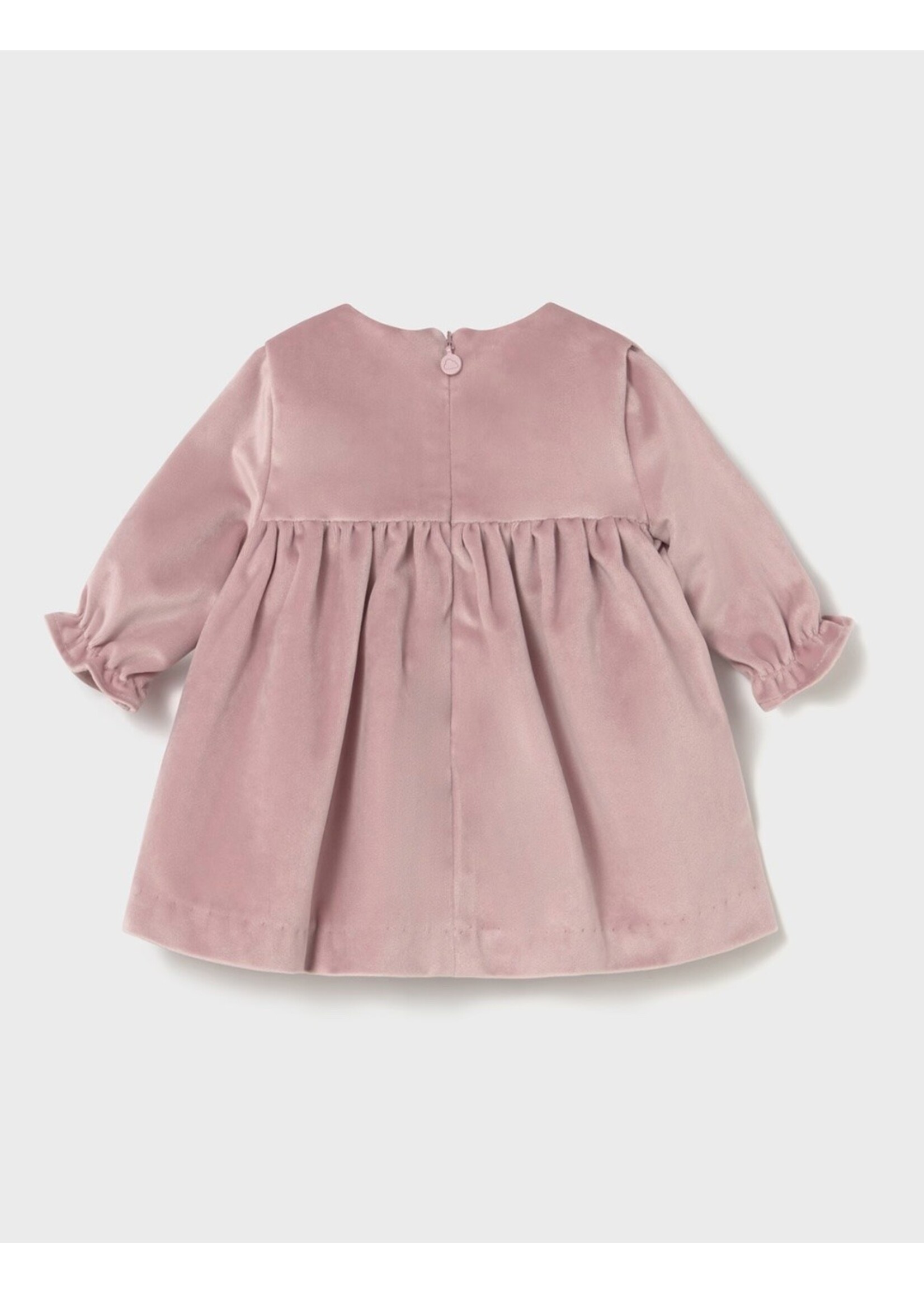 Mayoral Mayoral, Newborn Girl Velvet Dress || Petal Pink
