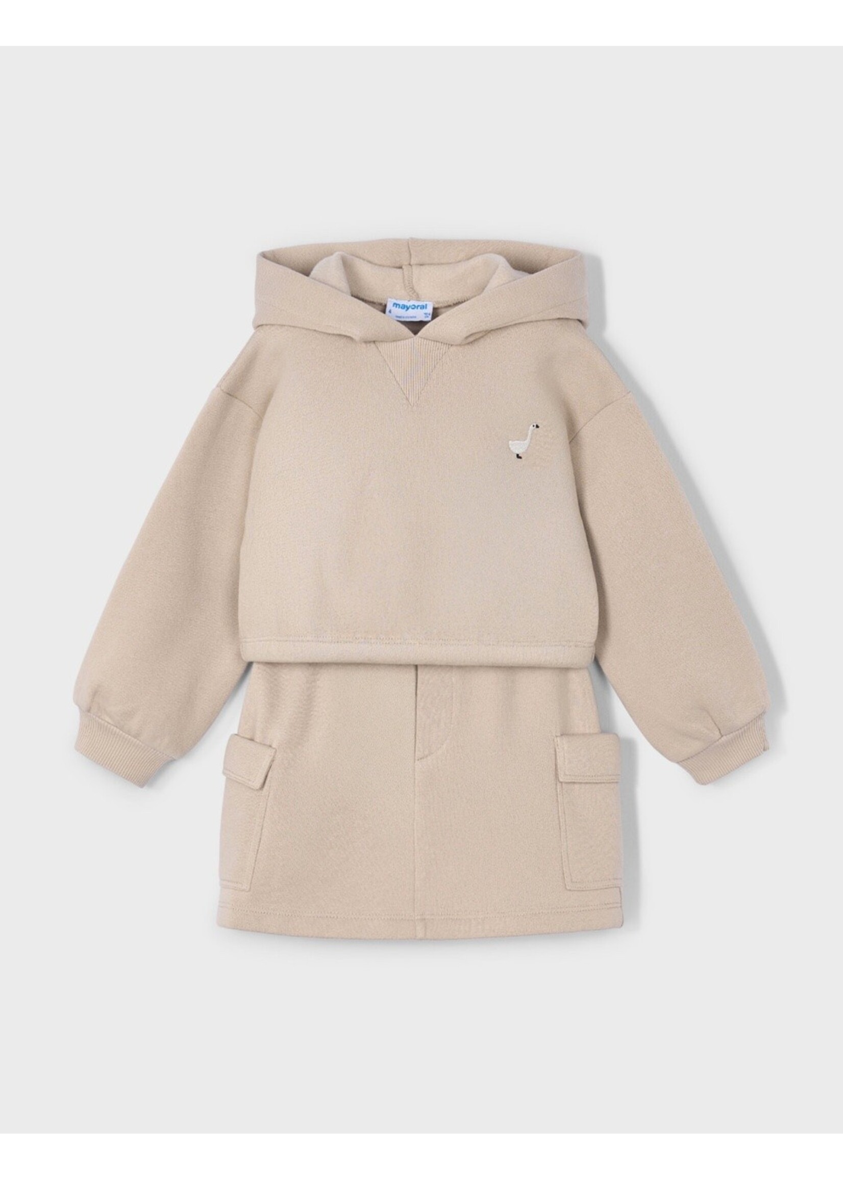 Mayoral Mayoral, Girl Sweatshirt and Cargo Skirt Set || Hazelnut