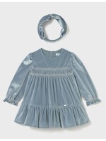 Mayoral Mayoral, Baby Velvet Dress with Headband || Blue Bell