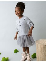 Mayoral Mayoral, Girl Tulle Knit Dress || Silver