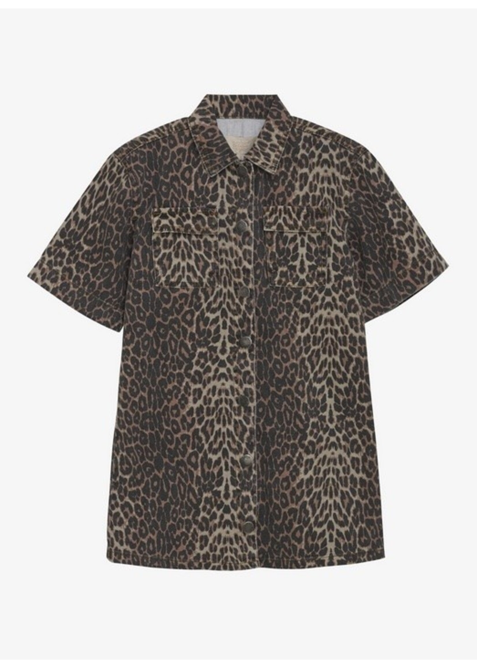Creamie Creamie, Print Denim Dress  || Loepard