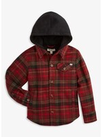 Appaman Appaman, Glen Hooded Shirt || Red & Black Plaid