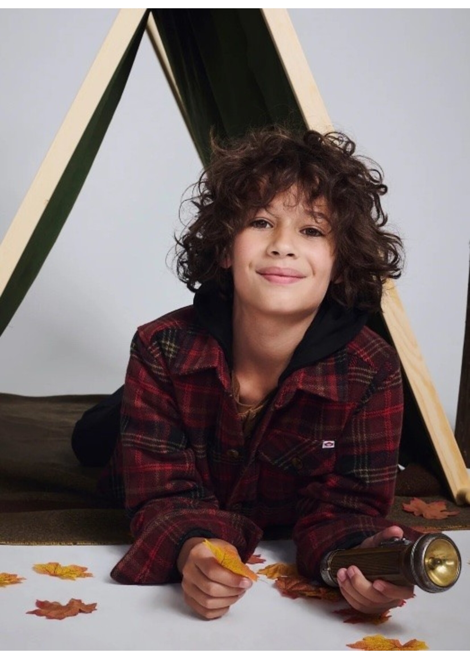 Appaman Appaman, Glen Hooded Shirt || Red & Black Plaid