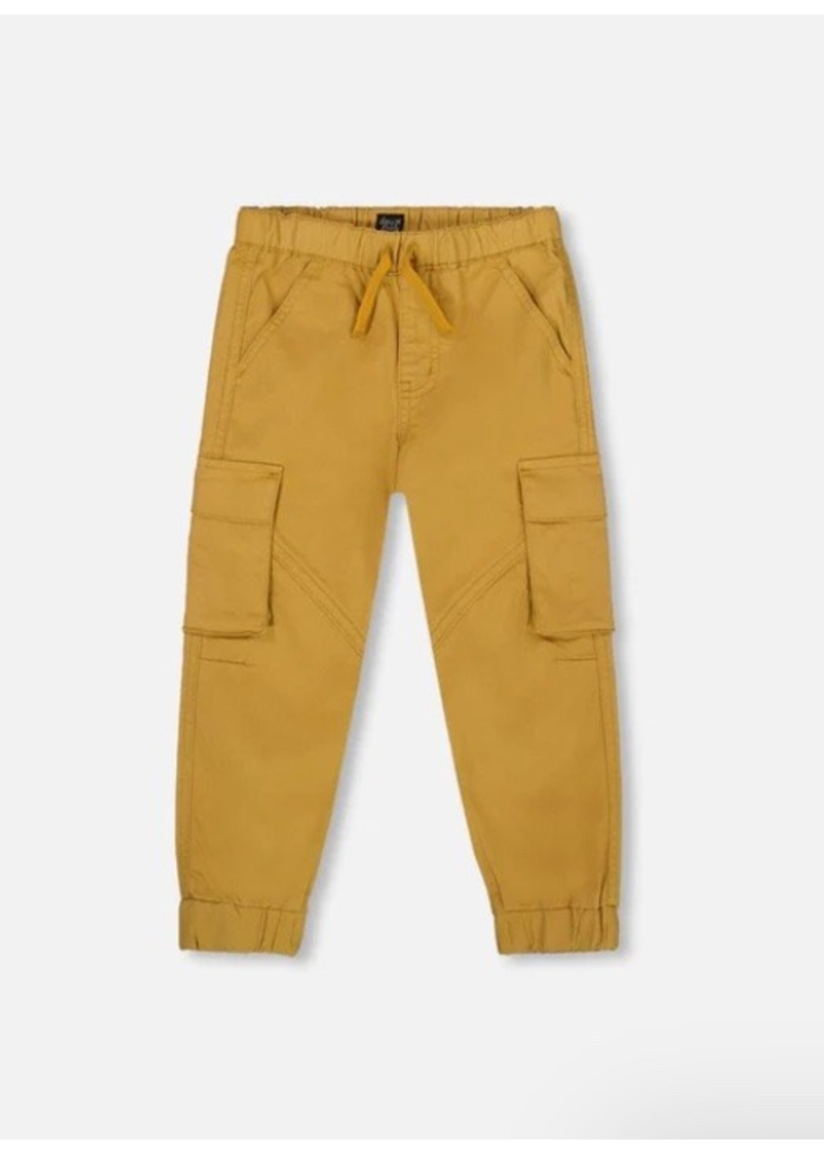 Deux Par Deux Deux Par Deux, Twill Jogger Cargo Pants || Ochre