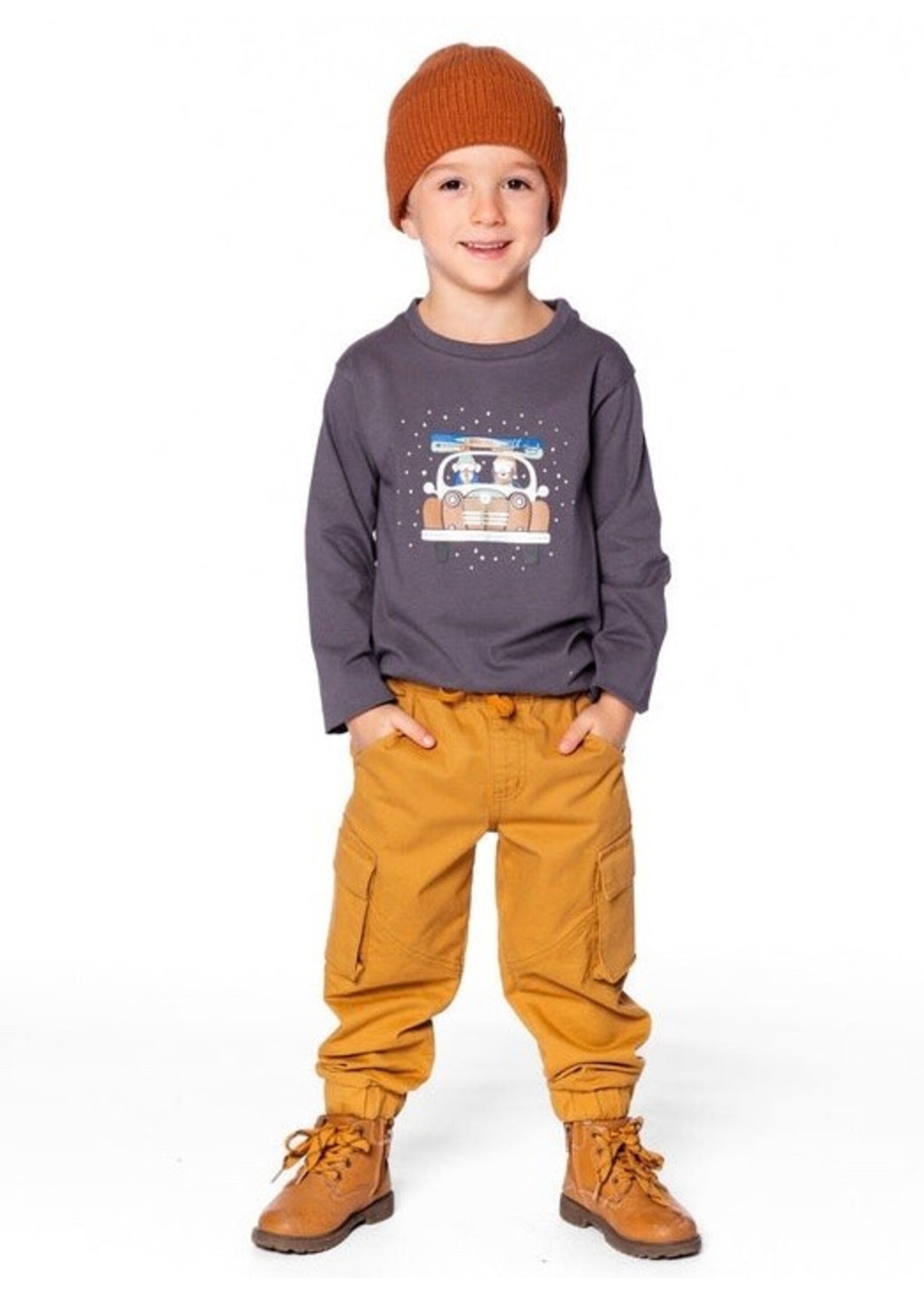 Deux Par Deux Deux Par Deux, Twill Jogger Cargo Pants || Ochre