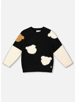 Deux Par Deux Deux Par Deux, Bear Intarsia Knitted Sweater || Black