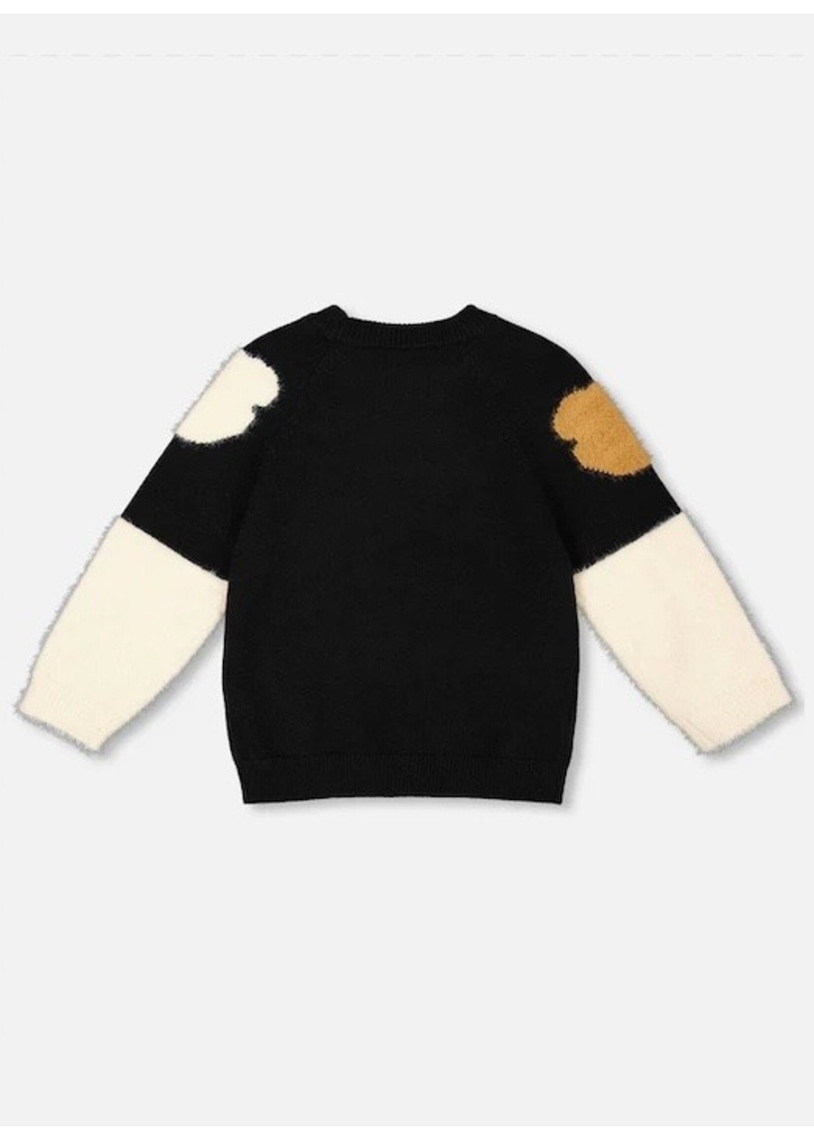 Deux Par Deux Deux Par Deux, Bear Intarsia Knitted Sweater || Black