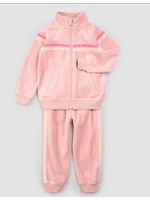 Miles the Label Miles the Label, Retro Stripe Velour Tracksuit || Miles Pink