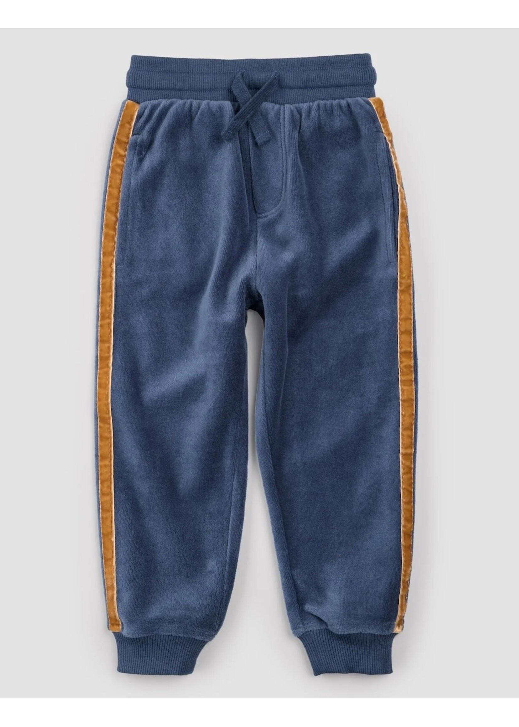 Miles the Label Miles The Label, Retro Stripe Velour Joggers || Miles Blue