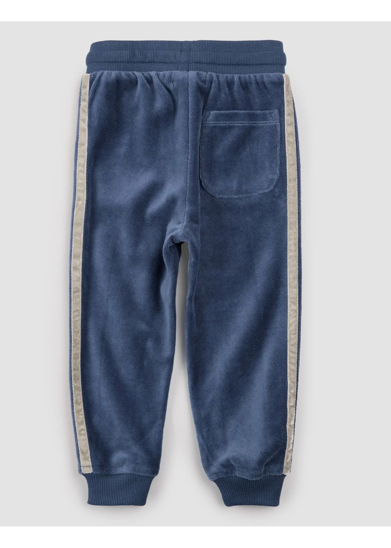 Miles the Label Miles The Label, Retro Stripe Velour Joggers || Miles Blue
