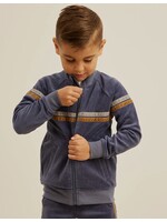 Miles the Label Miles The Label, Retro Stripe Velour Track Jacket || Miles Blue
