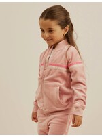 Miles the Label Miles The Label, Retro Stripe Velour Track Jacket || Miles Pink