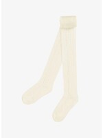 Souris Mini Souris Mini, Pointelle Patternd Tights || Cream