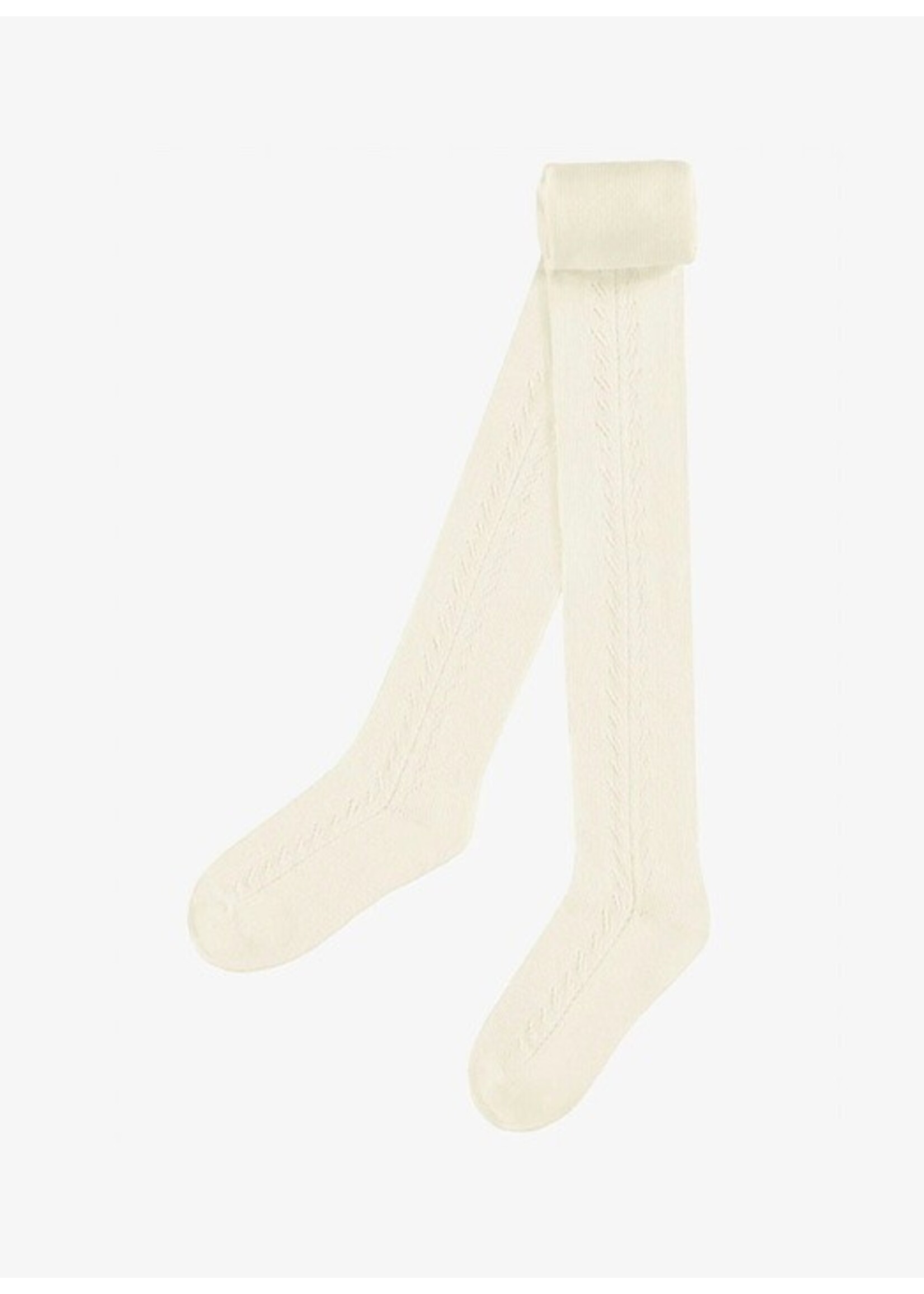 Souris Mini Souris Mini, Pointelle Patternd Tights || Cream