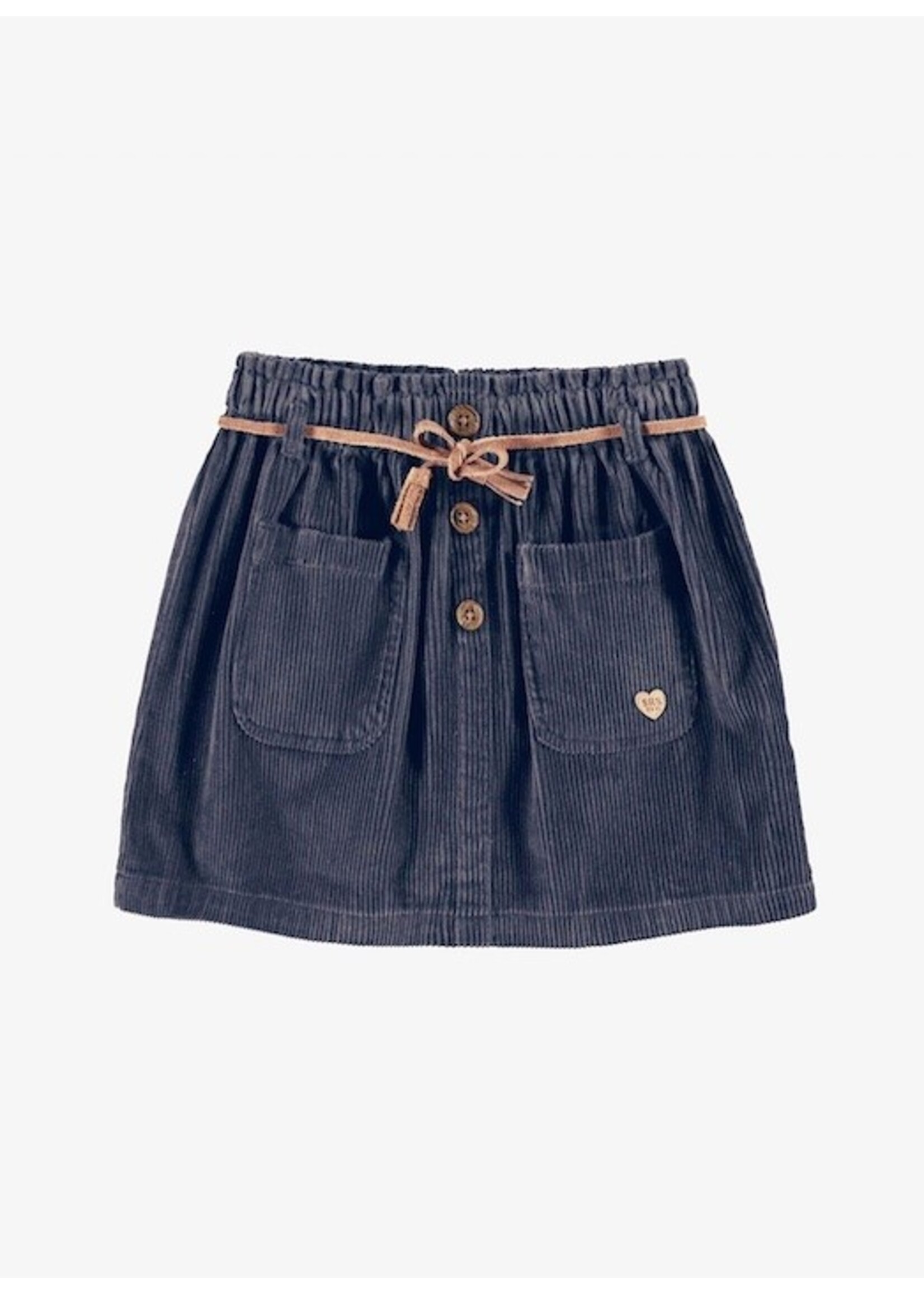 Souris Mini Souris Mini, Corduroy Skirt || Navy Blue