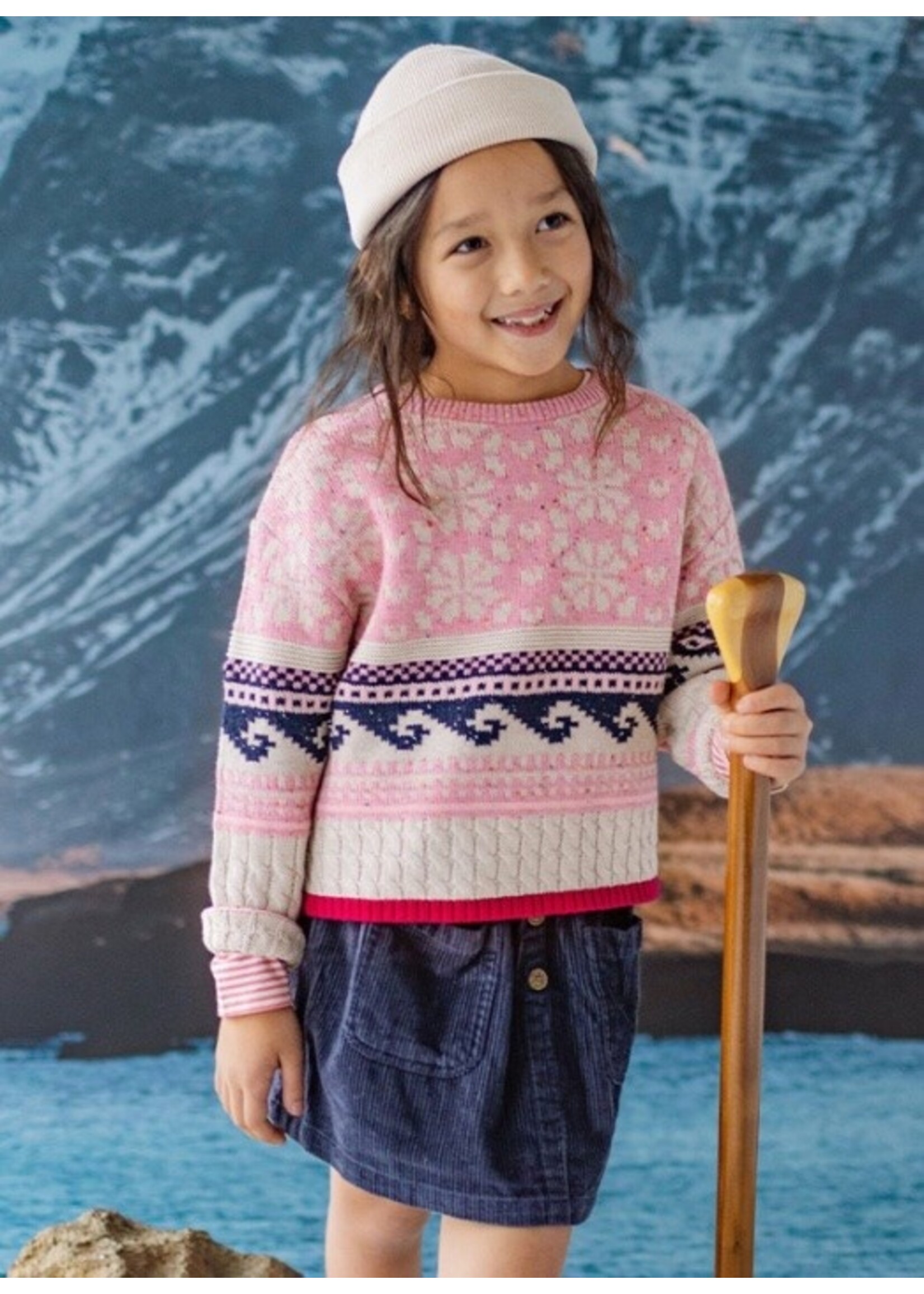 Souris Mini Souris Mini, Corduroy Skirt || Navy Blue