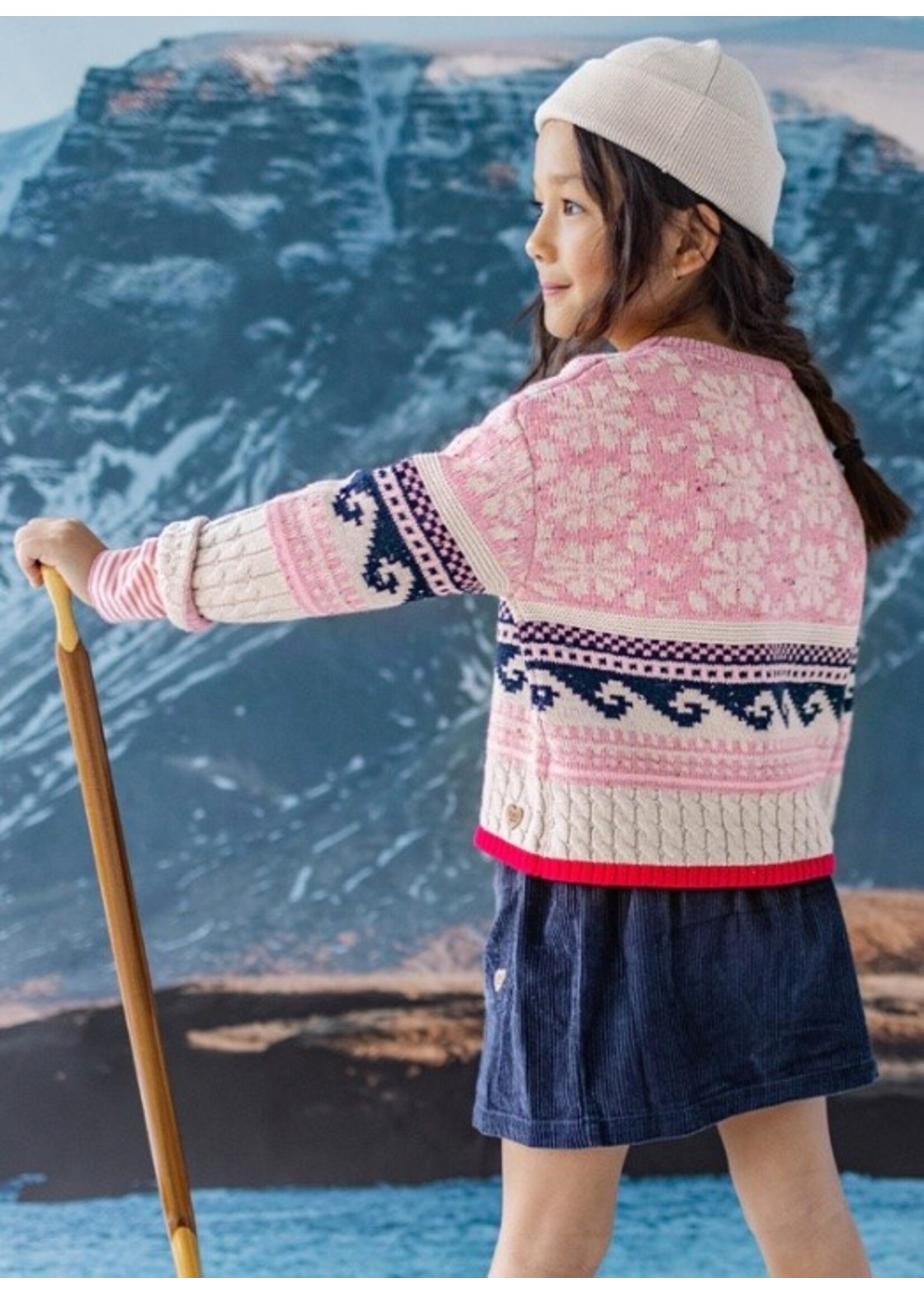 Souris Mini Souris Mini, Corduroy Skirt || Navy Blue