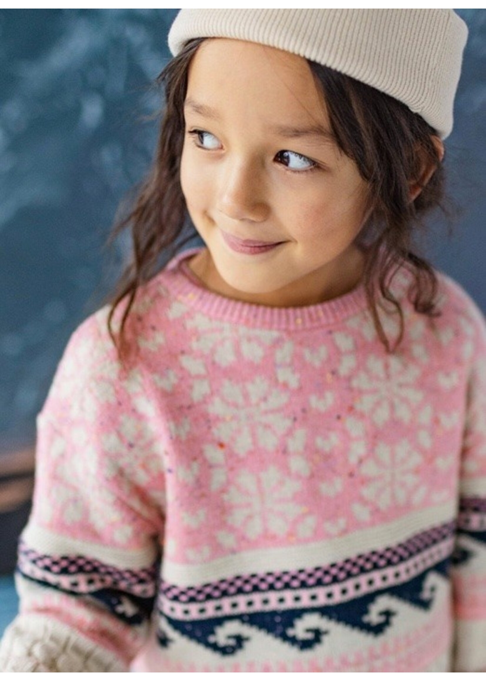 Souris Mini Souris Mini, Nordic Pattern Sweater || Pink Multi