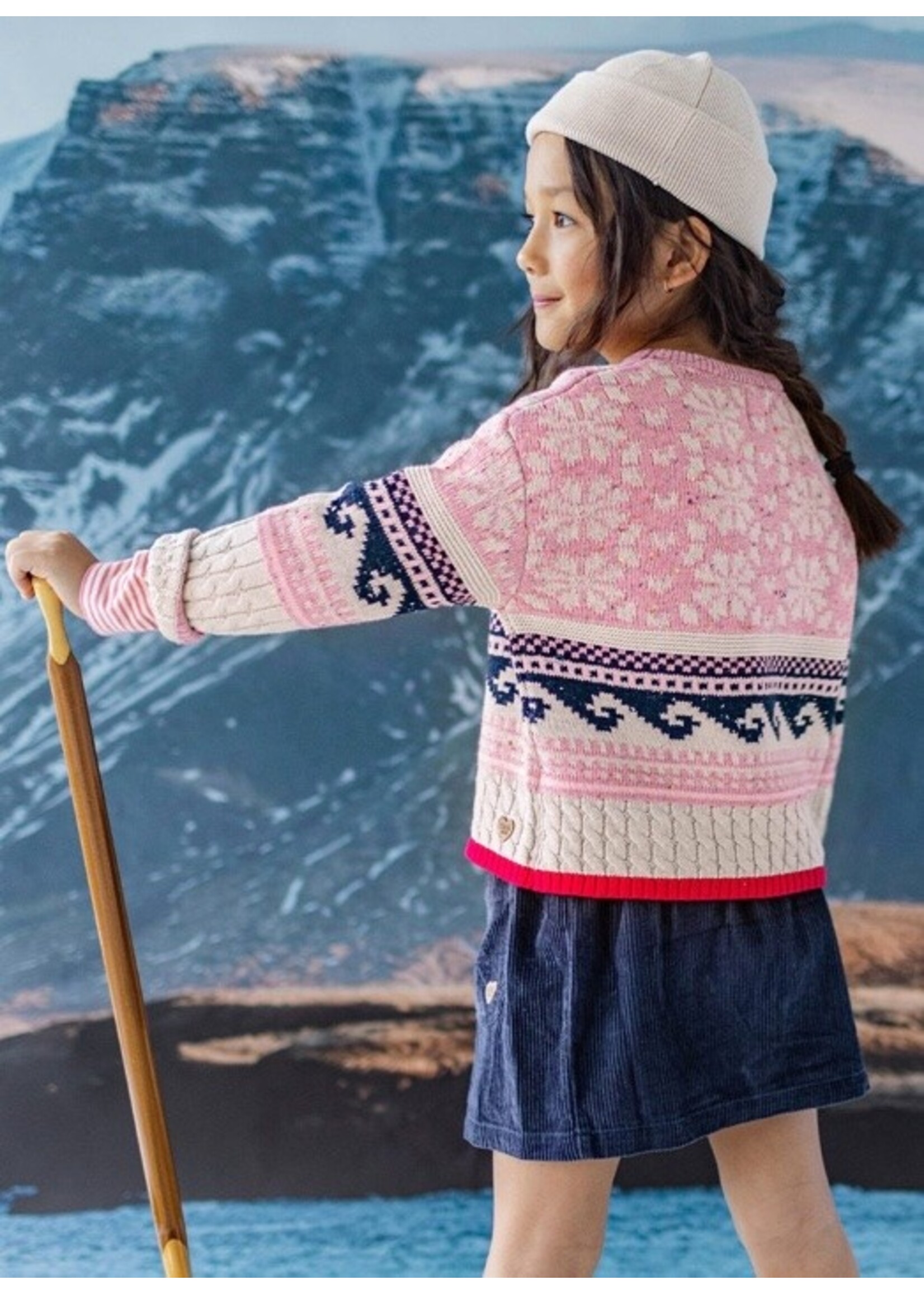 Souris Mini Souris Mini, Nordic Pattern Sweater || Pink Multi